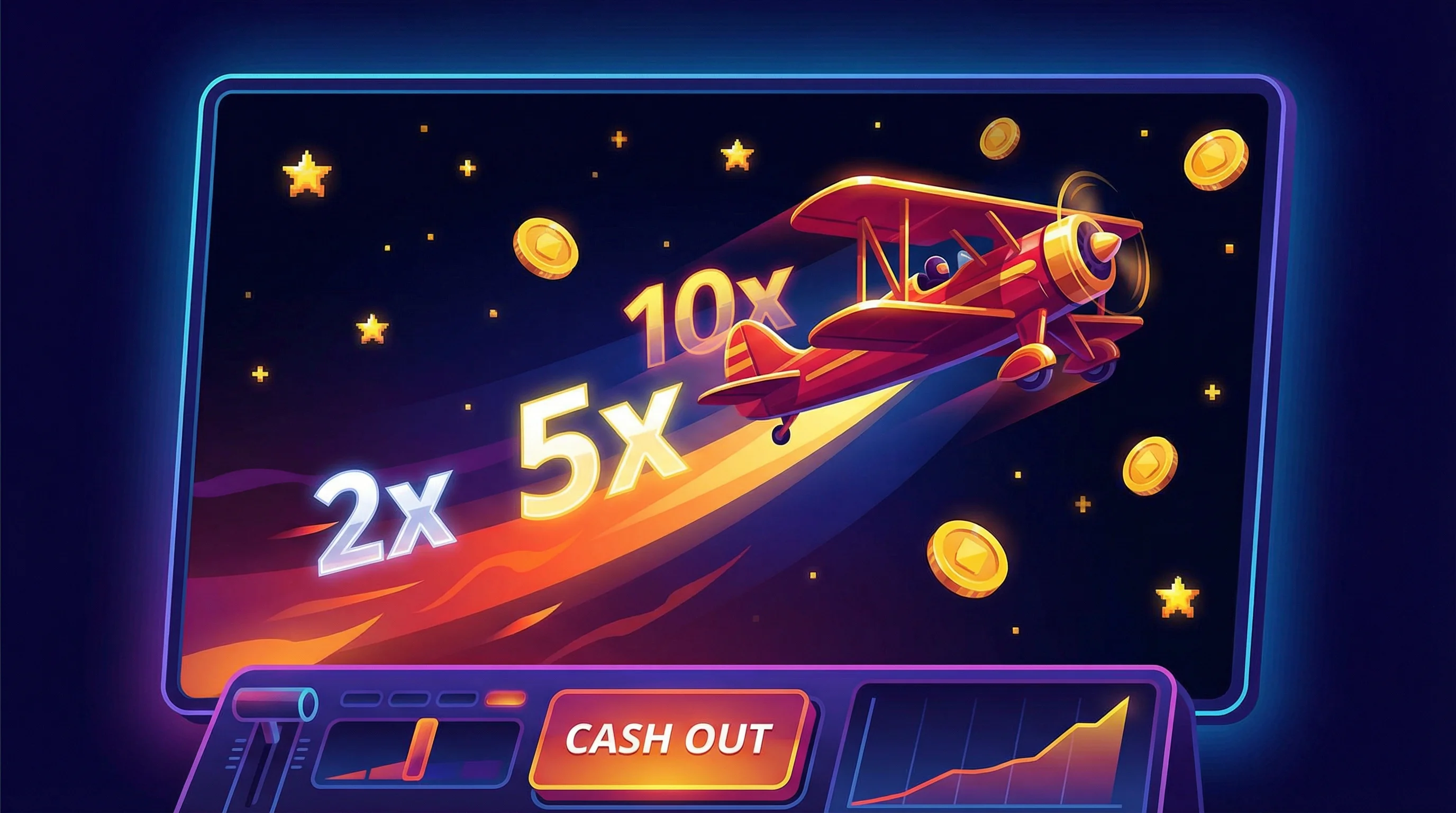 Juego Aviator con avión y multiplicadores en Zamba Casino