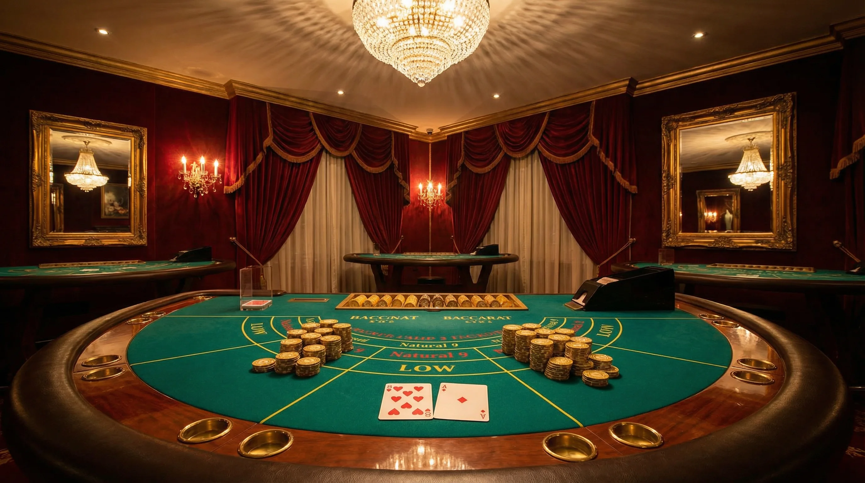 Mesa de bacará VIP elegante en Zamba Casino